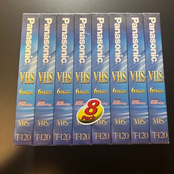 Blank Panasonic VHS Tapes 8 pack  T-120 6 Hours recording time new sealed. - Picture 1 of 1